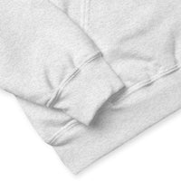 Close-up of a gray hoodie on a white background