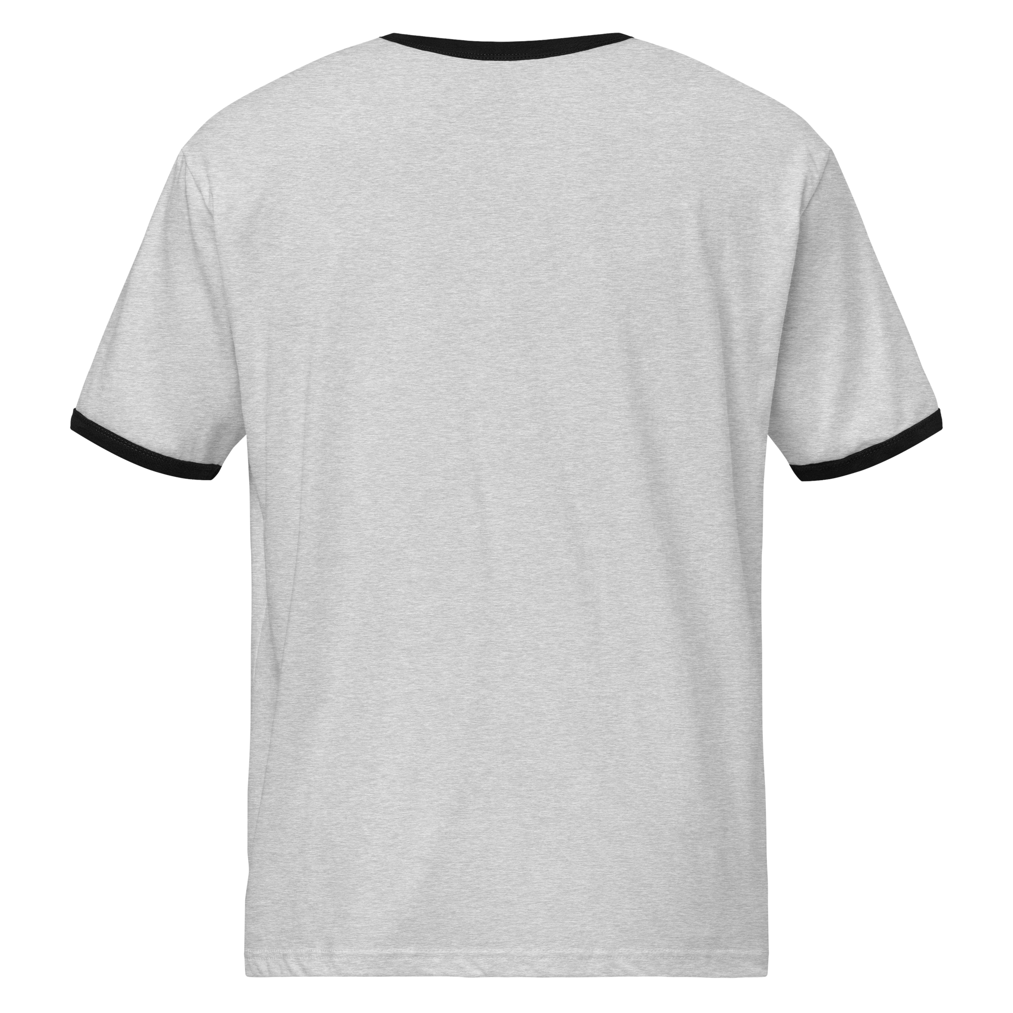 unisex ringer t shirt heather gray black back