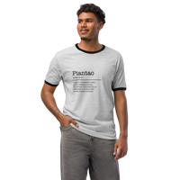 Unisex heather ringer t-shirt with black trim front view