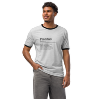 Unisex heather ringer t-shirt with black trim front view