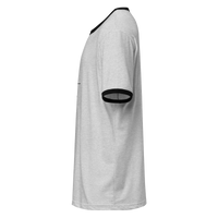 Unisex heather ringer t-shirt with black trim left view