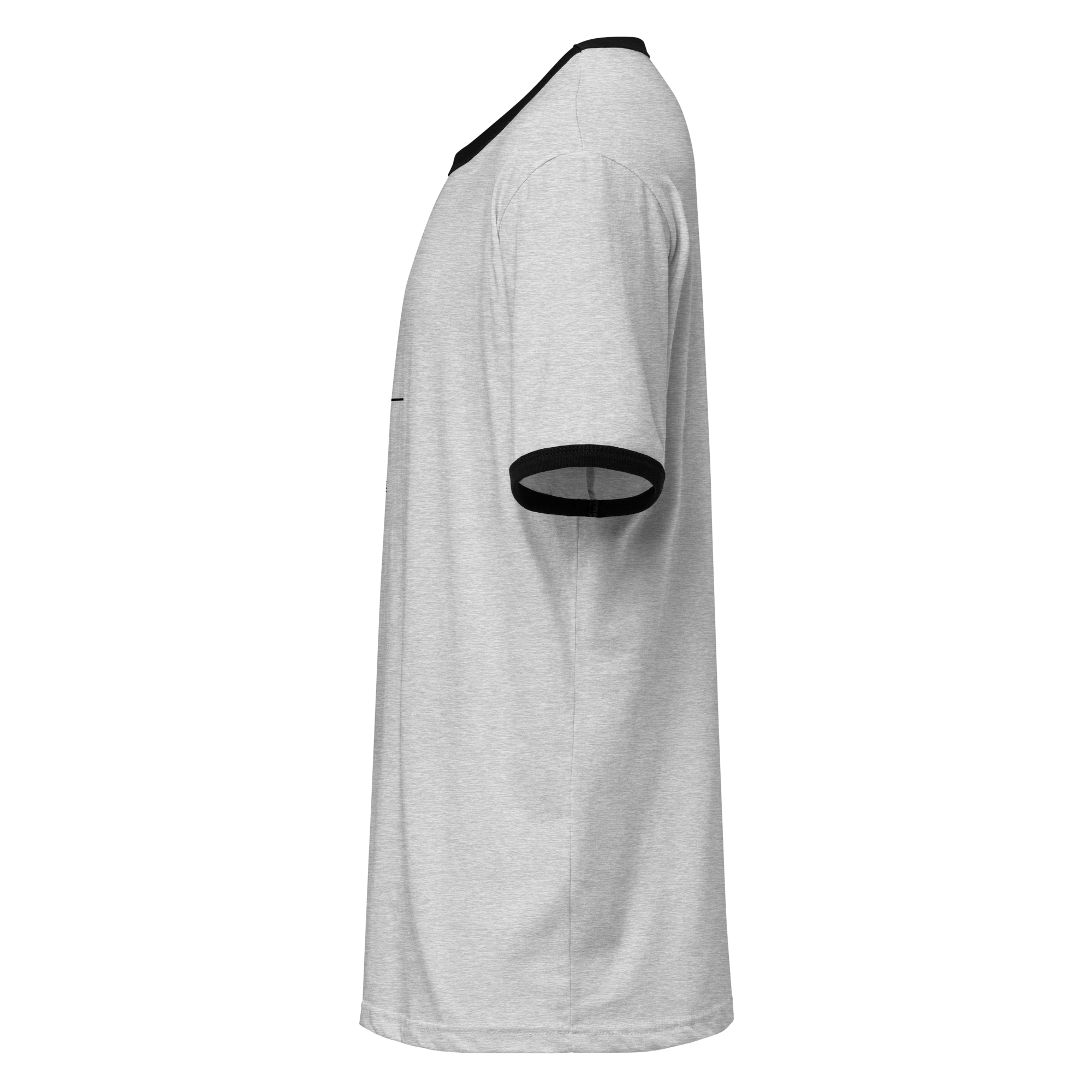 unisex ringer t shirt heather gray black left