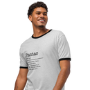 Unisex heather ringer t-shirt left front view