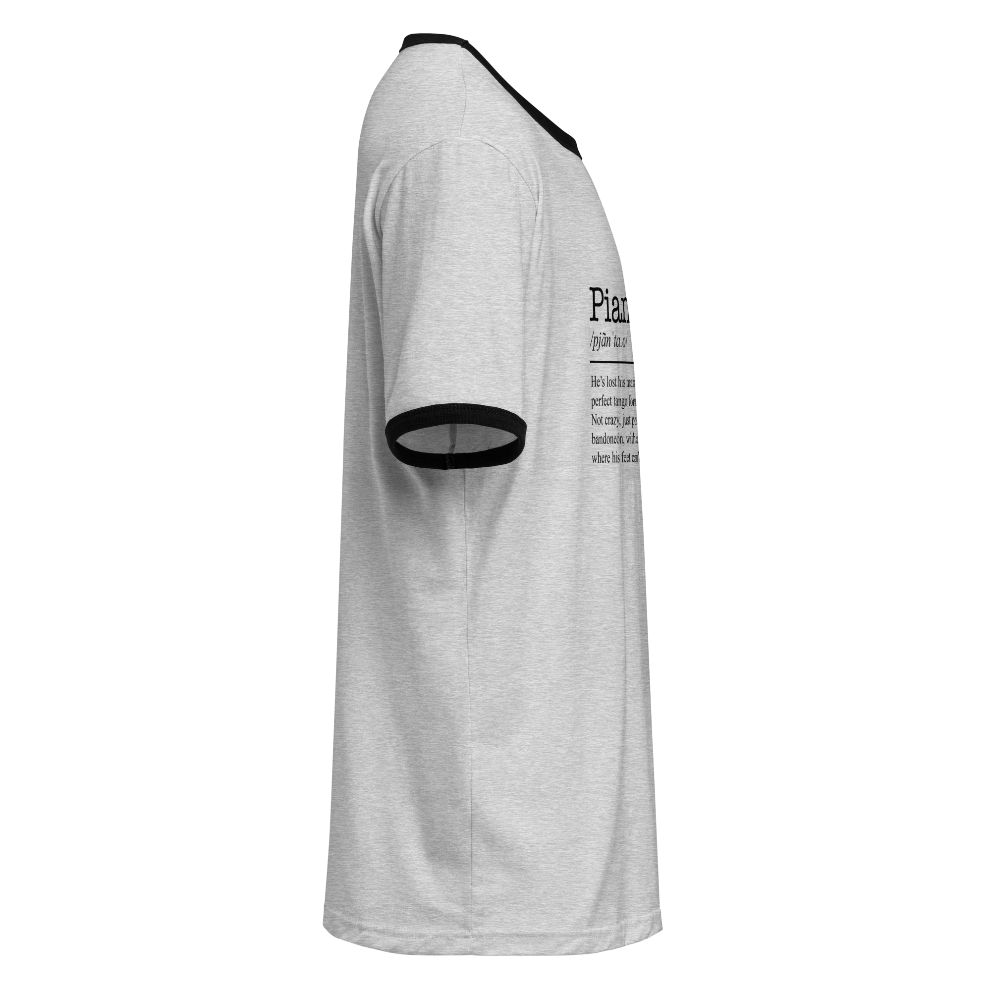 unisex ringer t shirt heather gray black right
