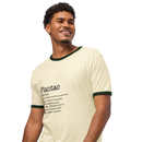 Unisex natural ringer t-shirt left front view