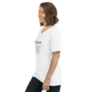 Unisex white v-neck t-shirt left front view