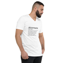 Unisex white v-neck t-shirt right front view