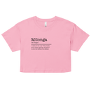 Women's bubblegum pink crop top front view