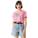 Women's bubblegum pink crop top front view
