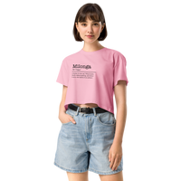 Women's bubblegum pink crop top front view