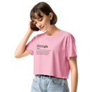Women's bubblegum pink crop top left front view