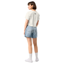 Women's ecru crop top back view