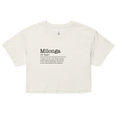 Women's ecru crop top front view