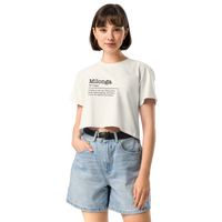 Women's ecru crop top front view