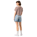 Women's hazy pink crop top back view