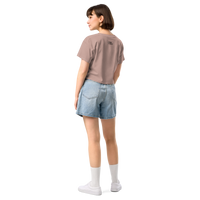 Women's hazy pink crop top back view