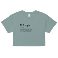 Women's mineral blue crop top front view