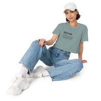 Women's mineral blue crop top front view