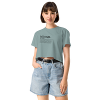 Women's mineral blue crop top front view