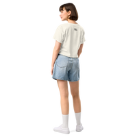 Women's natural beige crop top back view