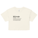 Women's natural beige crop top front view