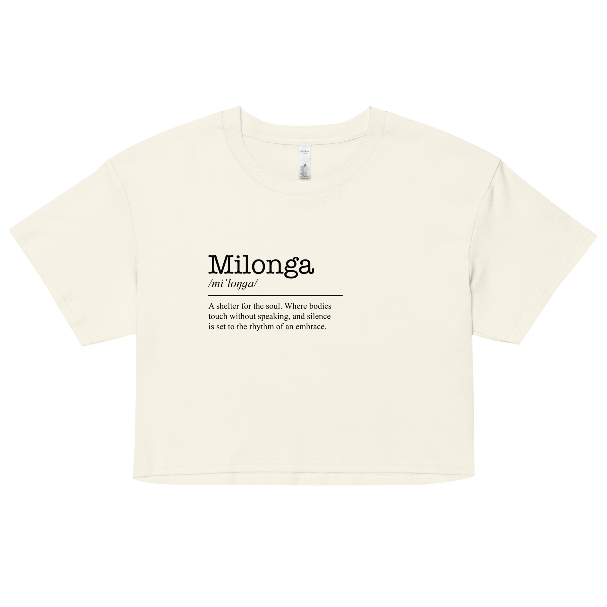 Women's natural beige crop top front view