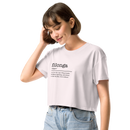 Women's orchid purple crop top left front view