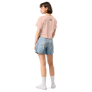 Women's pale pink crop top back view