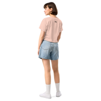 Women's pale pink crop top back view