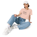 Women's pale pink crop top front view