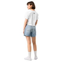 Women's white crop top back view