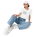 Women's white crop top front view