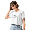 Women's white crop top left front view