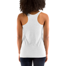 Women's white racerback tank top back view