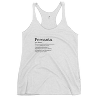 Women's white racerback tank top front view