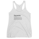 Women's white racerback tank top front view