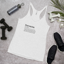 Women's white racerback tank top front view