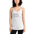 Women's white racerback tank top front view