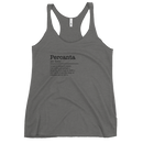 Women's heather gray racerback tank top front view