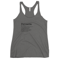 Women's heather gray racerback tank top front view