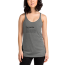 Women's heather gray racerback tank top front view