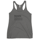 Women's heather gray racerback tank top front view