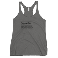 Women's heather gray racerback tank top front view