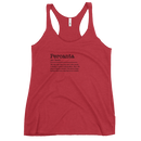 Women's red racerback tank top front view