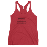 Women's red racerback tank top front view
