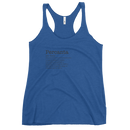 Women's royal blue racerback tank top front view