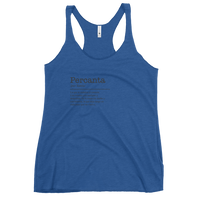 Women's royal blue racerback tank top front view