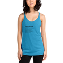 Women's turquoise racerback tank top front view