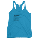 Women's turquoise racerback tank top front view