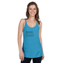 Women's turquoise racerback tank top front view